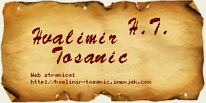 Hvalimir Tošanić vizit kartica